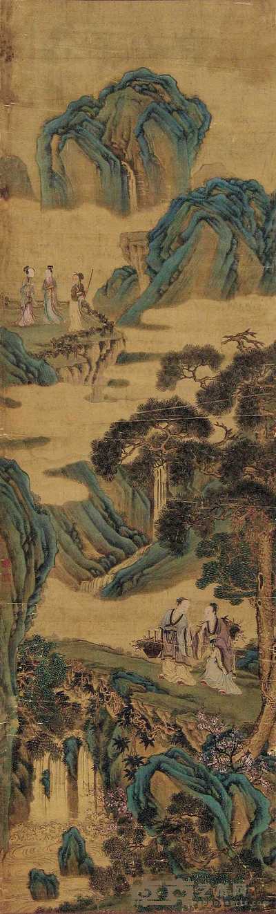 佚名 山水 立轴 163×48.5cm